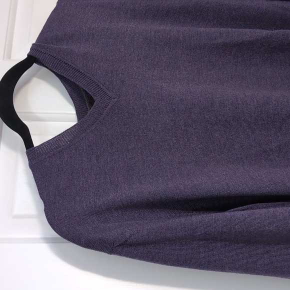 Black Brown 1826 Wool 100% Merino Wool italian Sweater Men's size large purple - Picture 2 of 9